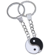 Retro Keychain Black and White Tai Chi Padrão destacável Conjunto unissex de joalheria Chave de chaveiro Presente de lembrança